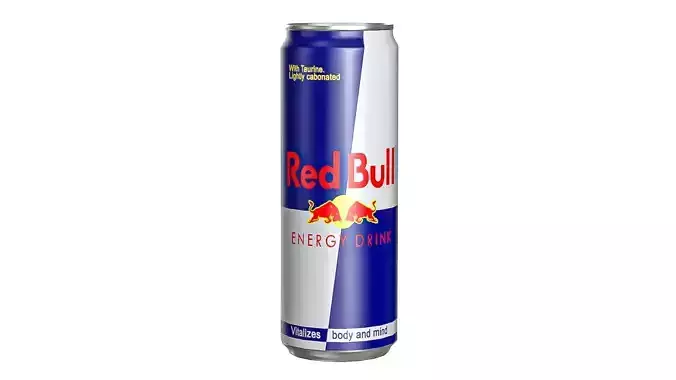 Red Bull Drink Can Sleek 355ml 02 Low-poly 3D model