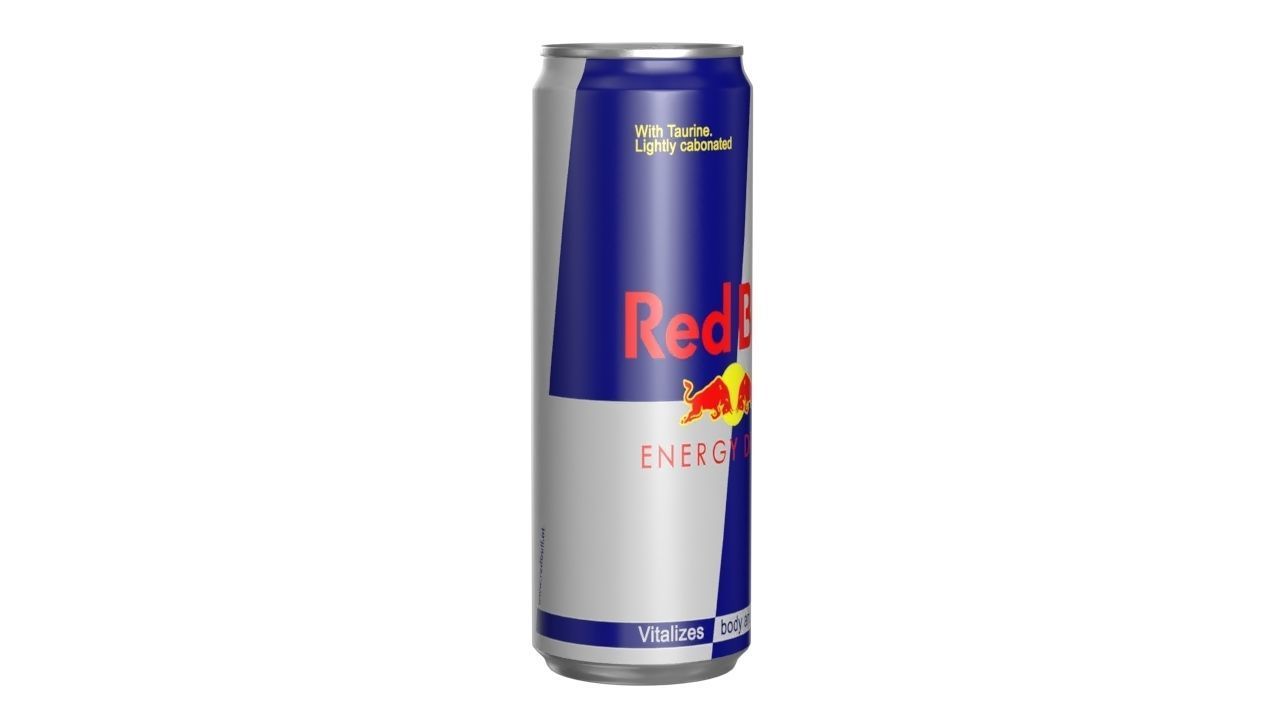 Red Bull Drink Can Sleek 355ml 02 Low-poly 3D model_1