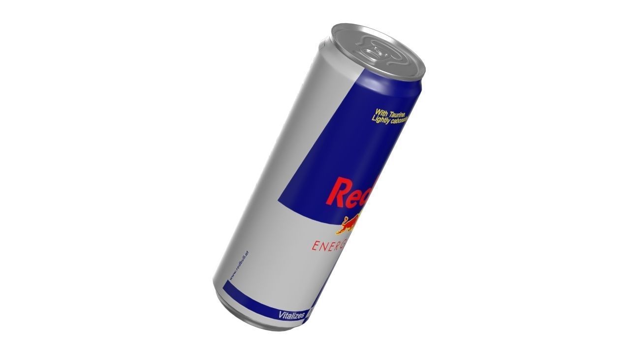 Red Bull Drink Can Sleek 355ml 02 Low-poly 3D model_8