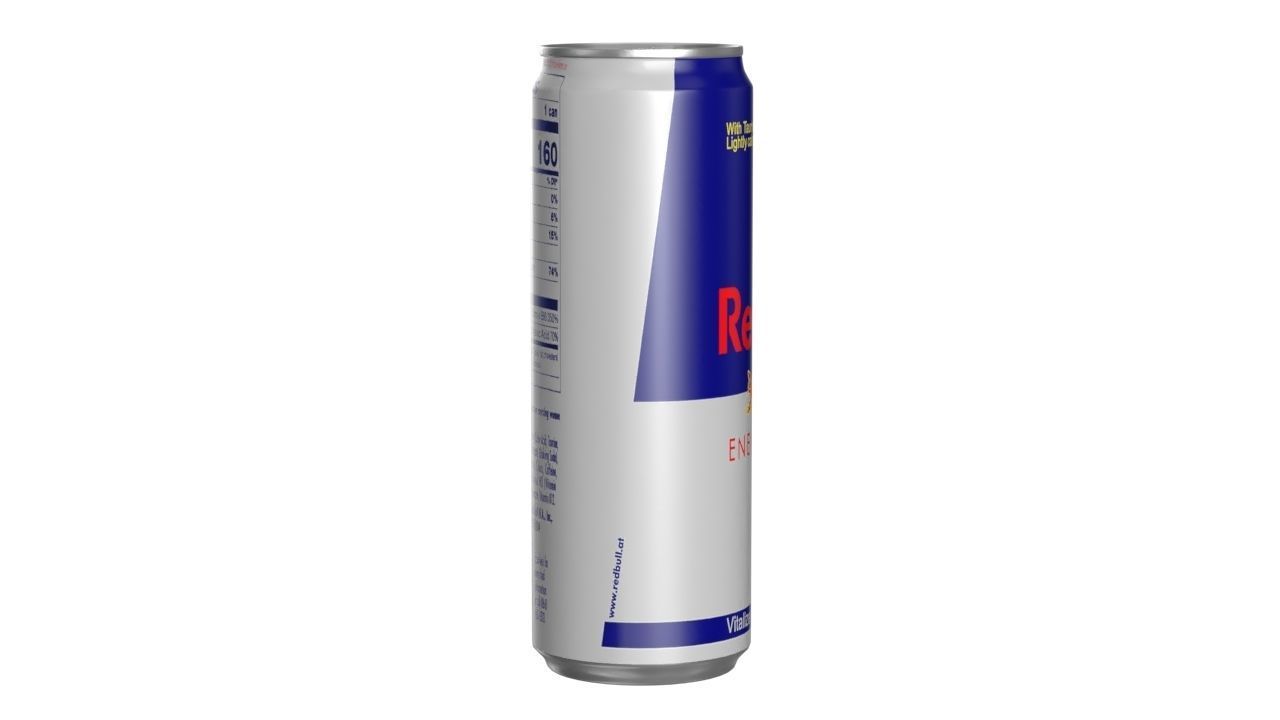 Red Bull Drink Can Sleek 355ml 02 Low-poly 3D model_2
