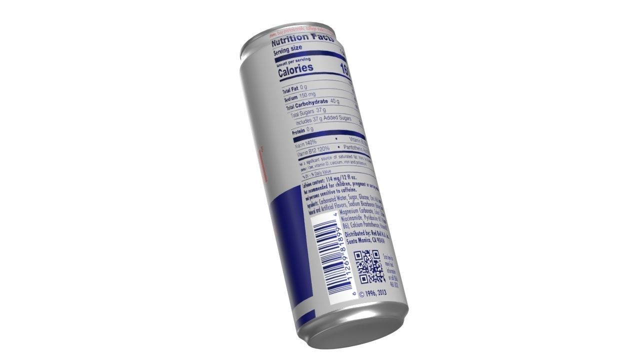 Red Bull Drink Can Sleek 355ml 02 Low-poly 3D model_12