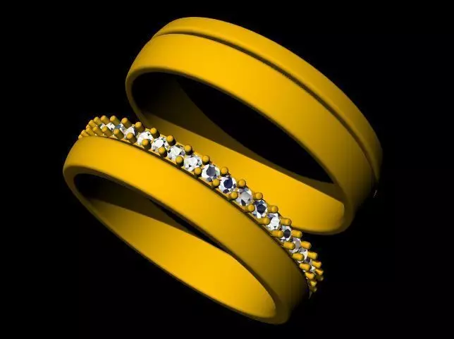 couple band ring 3dm file Free 3D print model