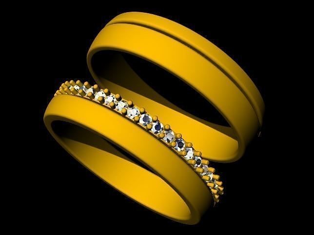 couple band ring 3dm file Free 3D print model