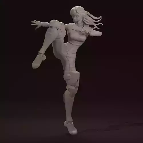 Sexy girl in battle pose