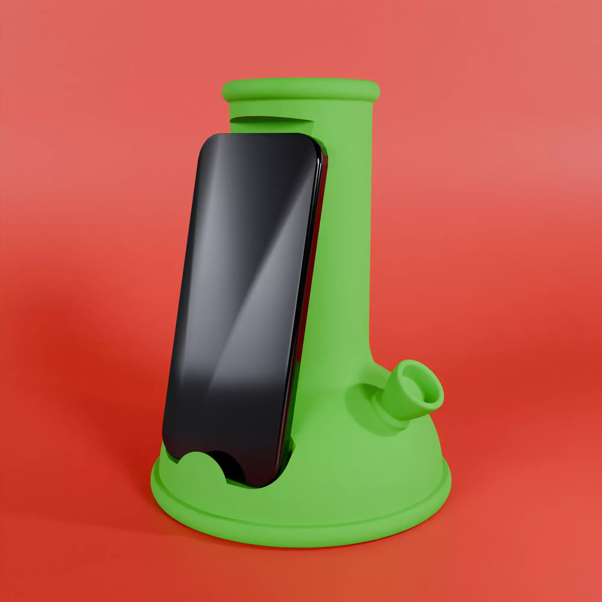 Bong-Shaped Phone Stand 3D print model