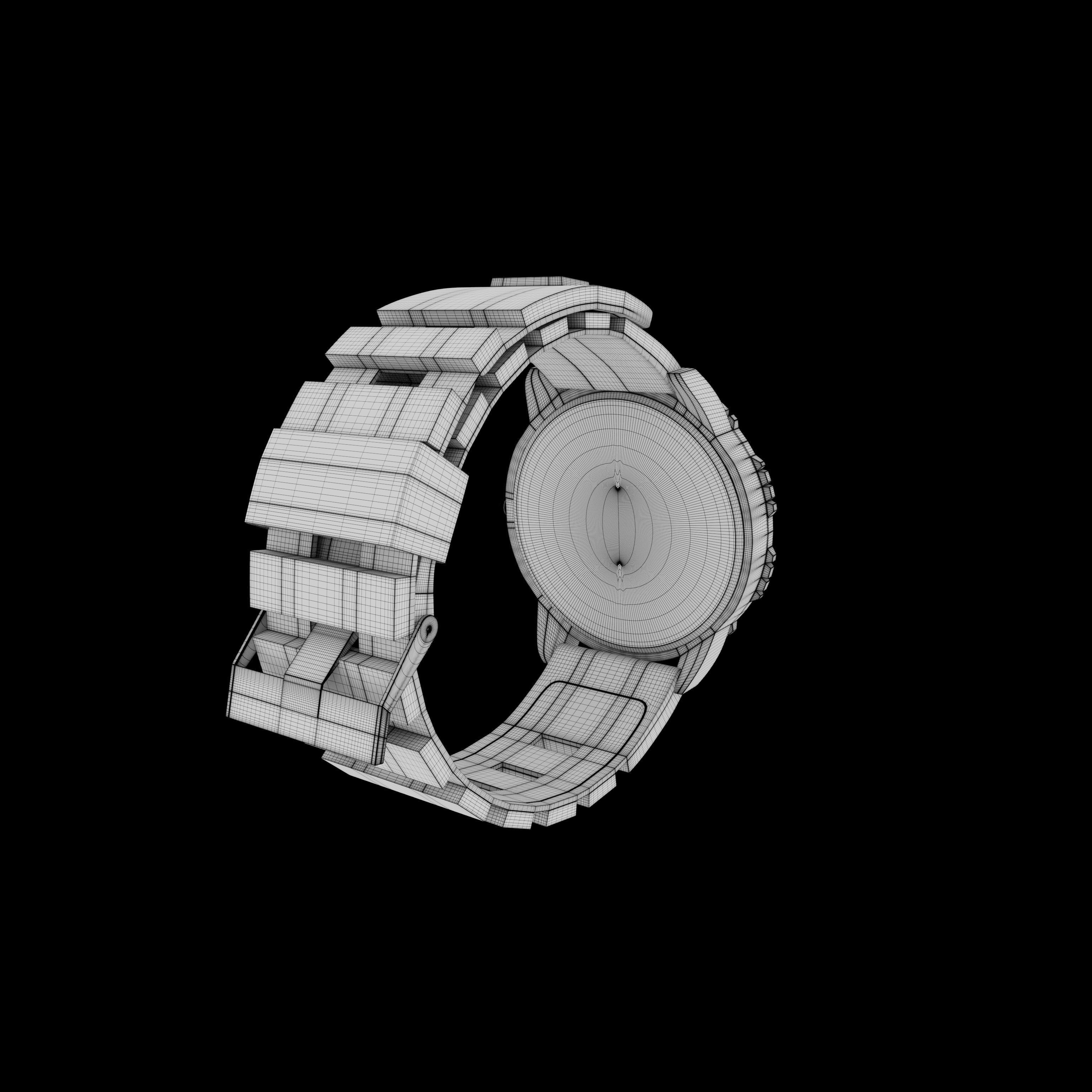  metal watch Low-poly 3D model_25
