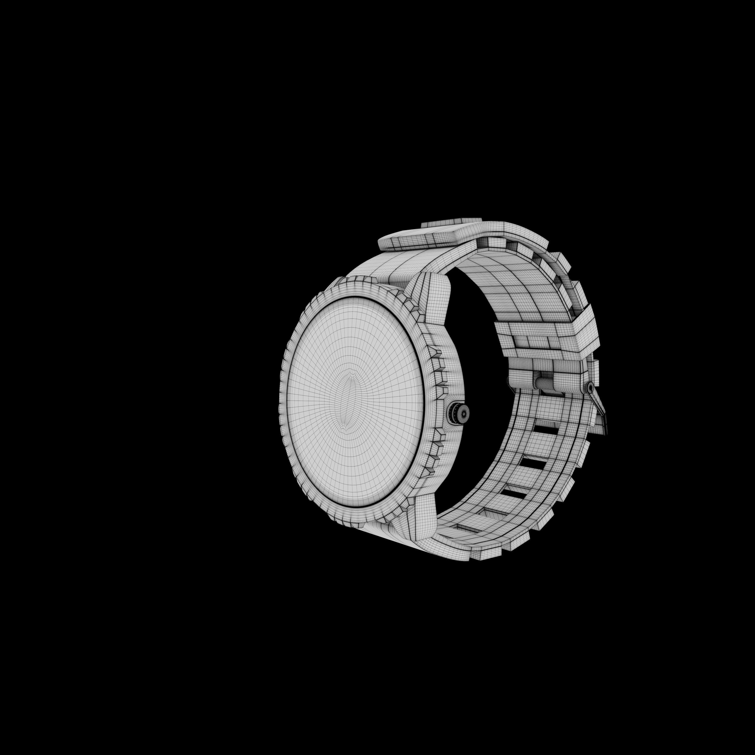  metal watch Low-poly 3D model_22