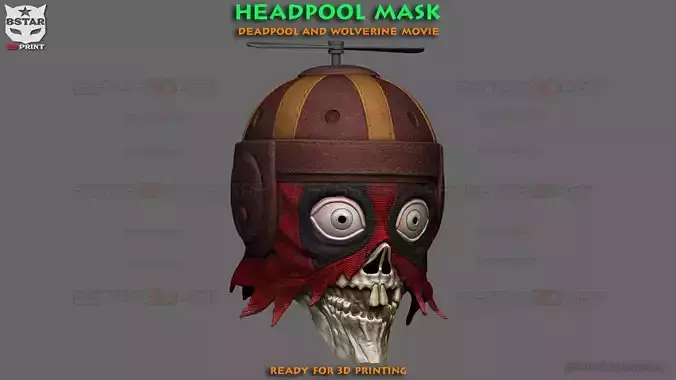 Headpool Mask - Deadpool and Wolverine movie - Marvel comic