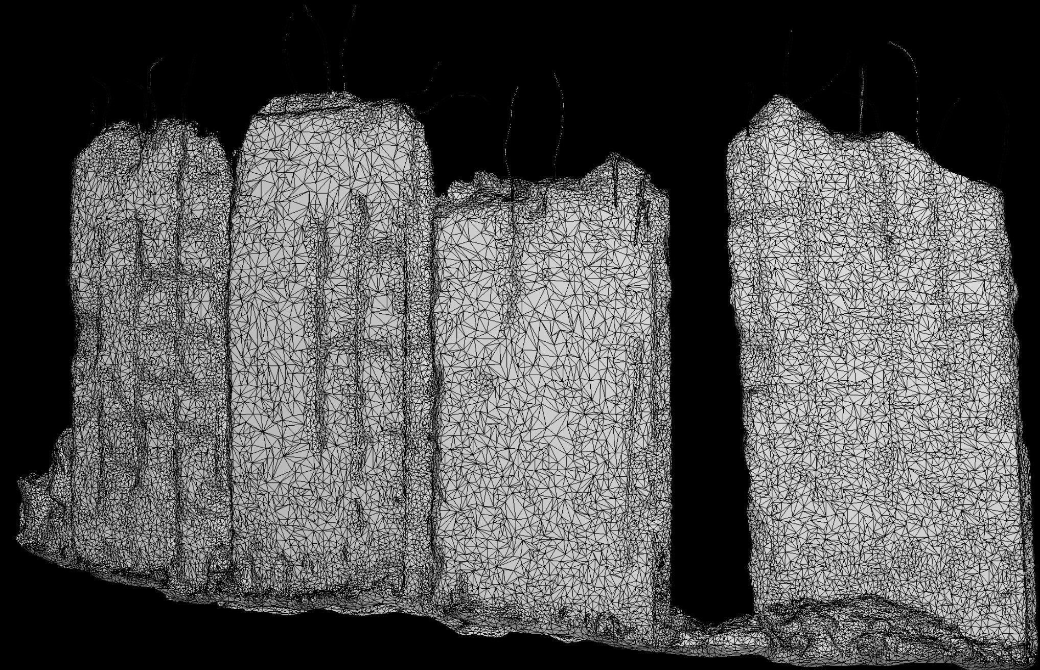 concrete slabs fence industrial wall photogrammetry Low-poly 3D model_5