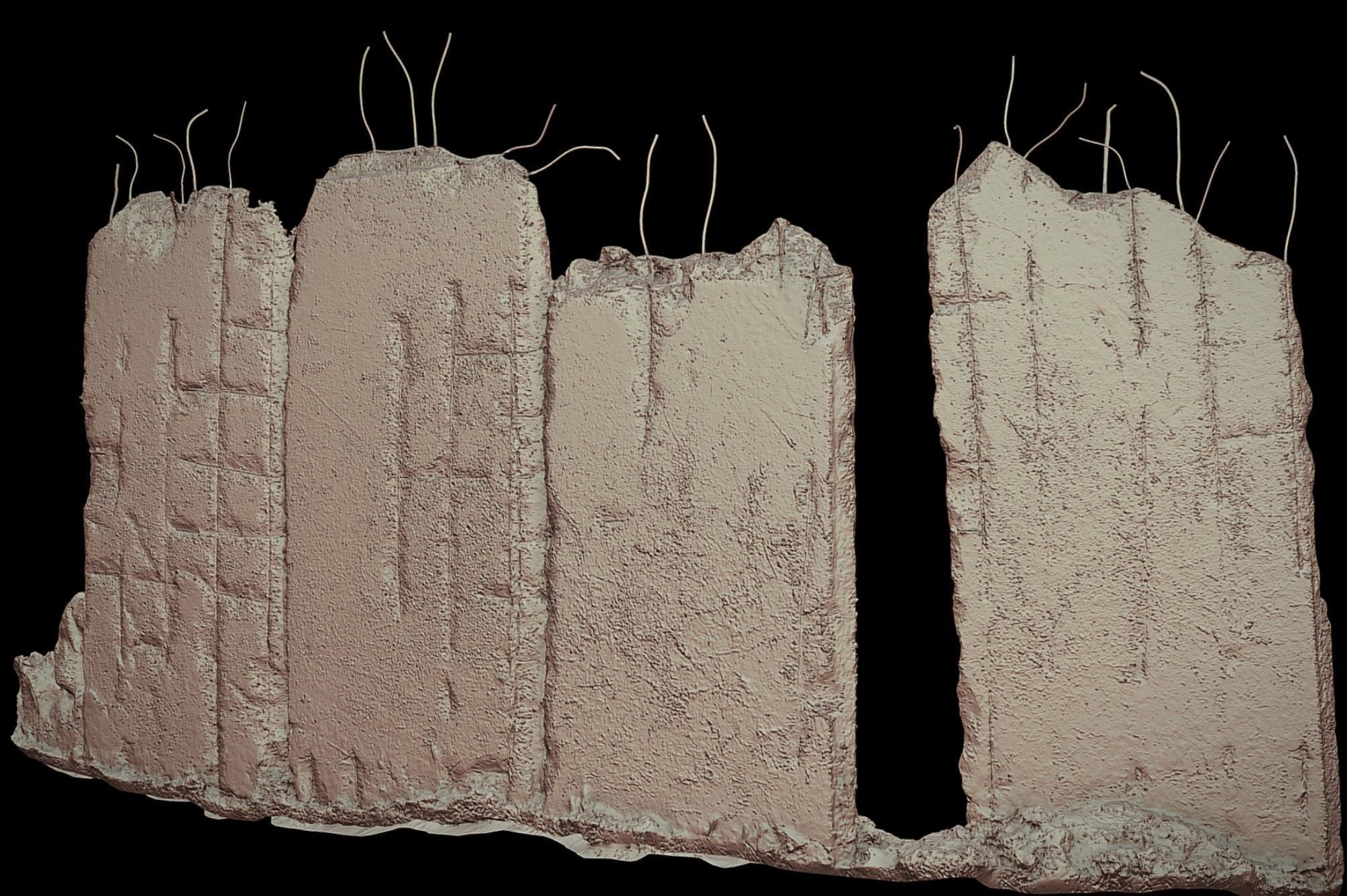 concrete slabs fence industrial wall photogrammetry Low-poly 3D model_4