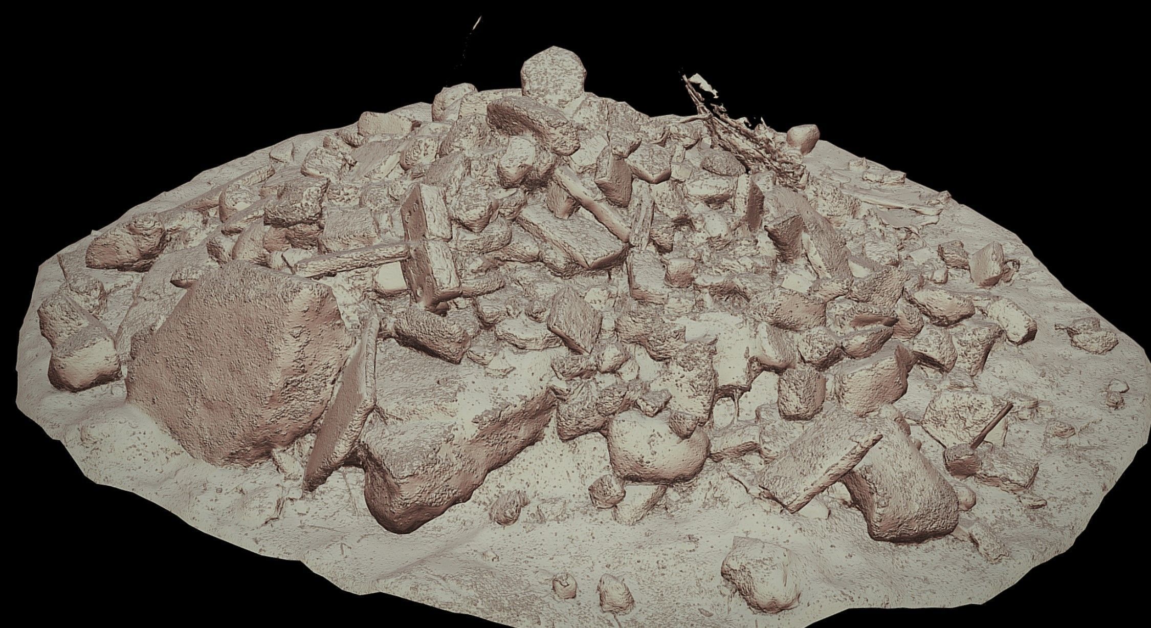 concrete debris ruins stones blocks photogrammetry Low-poly 3D model_4