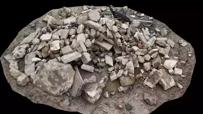 concrete debris ruins stones blocks photogrammetry