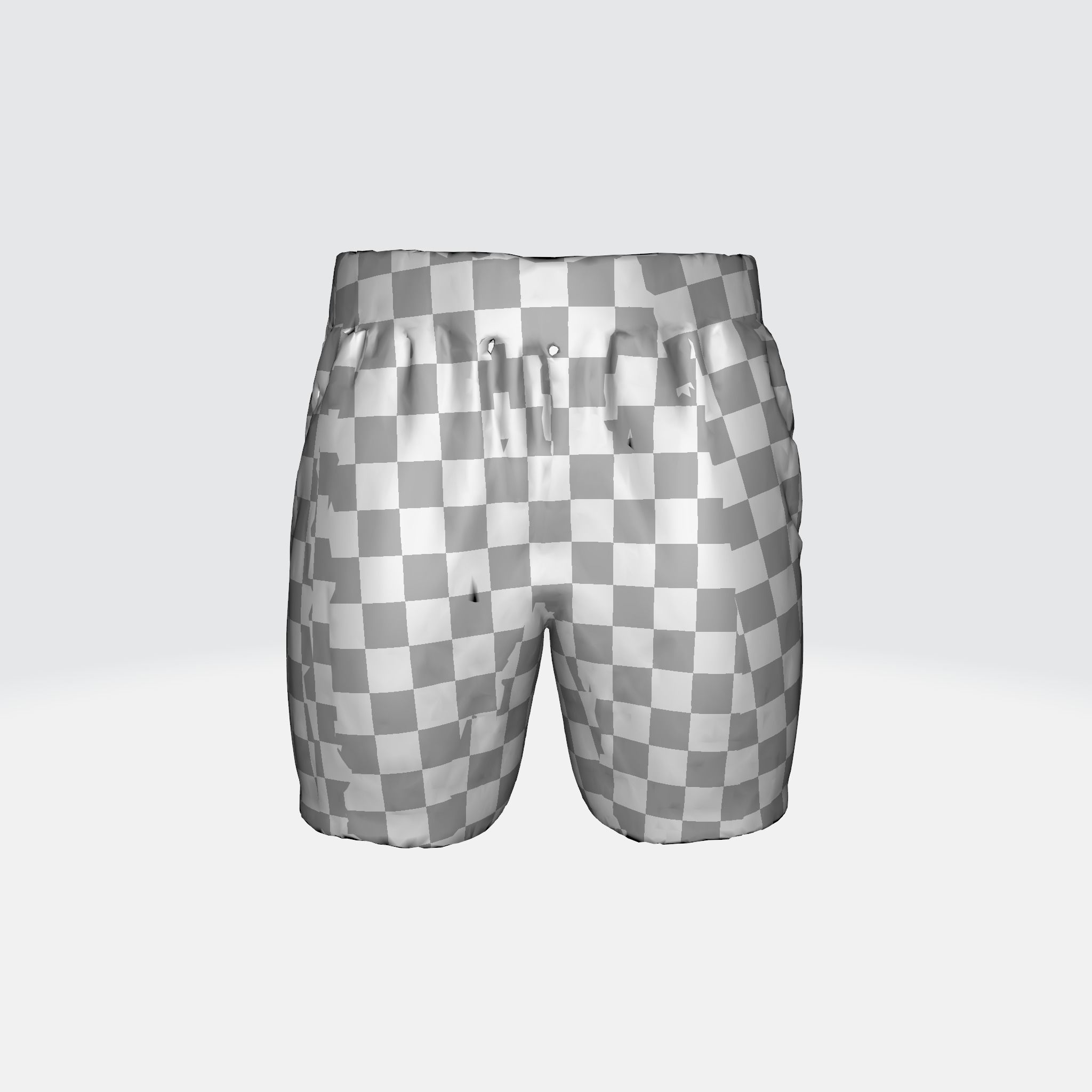 A green camouflage patterned shorts  3D model_8