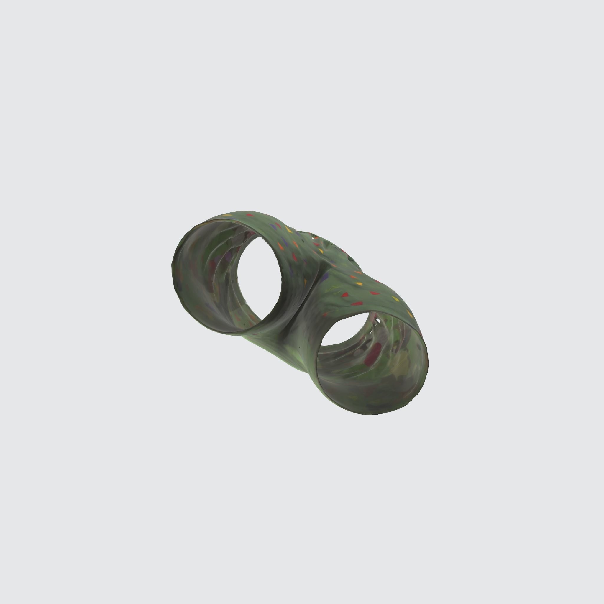 A green camouflage patterned shorts  3D model_5