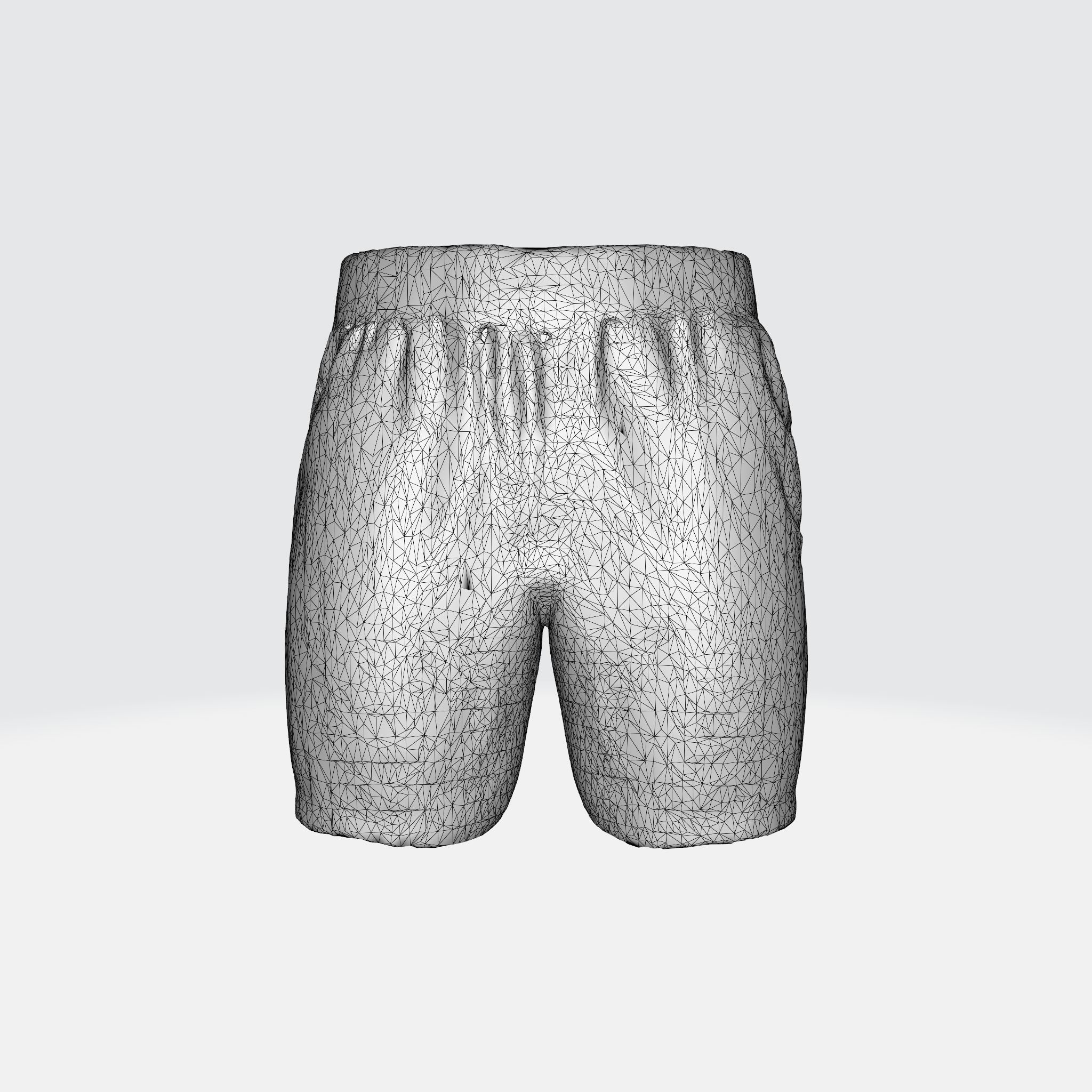 A green camouflage patterned shorts  3D model_7