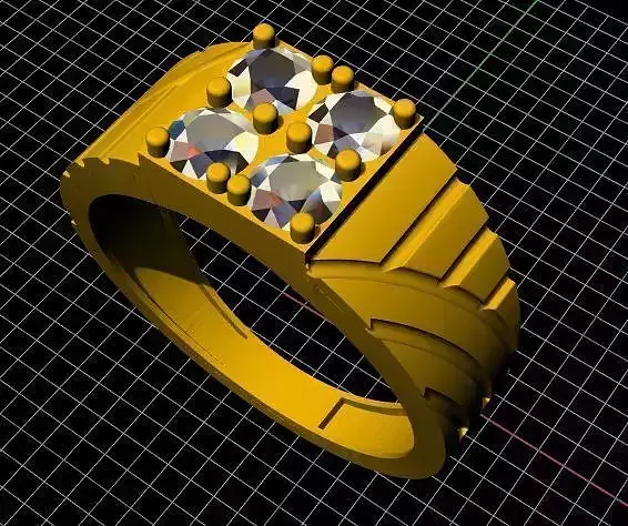 Men Stone Ring 3dm file