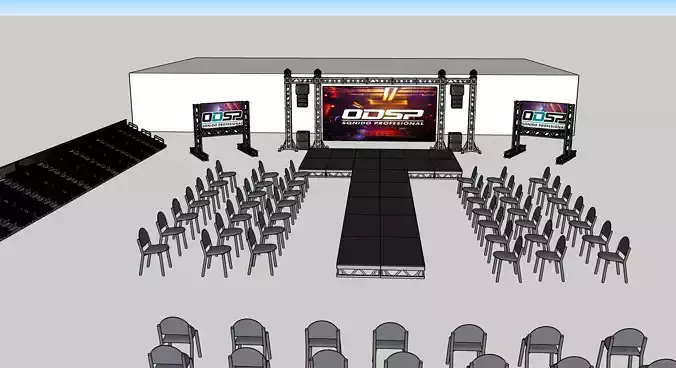 Escenario para evento  Low-poly 3D model