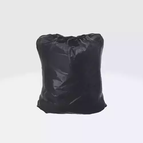 A black trash bag