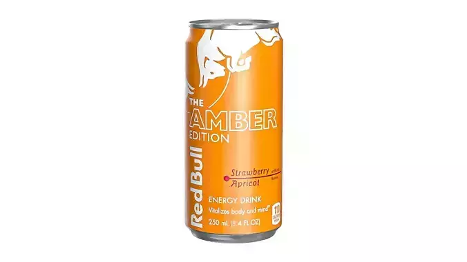 Red Bull Amber Edition Drink Can Sleek 250ml 01 Low-poly 3D model