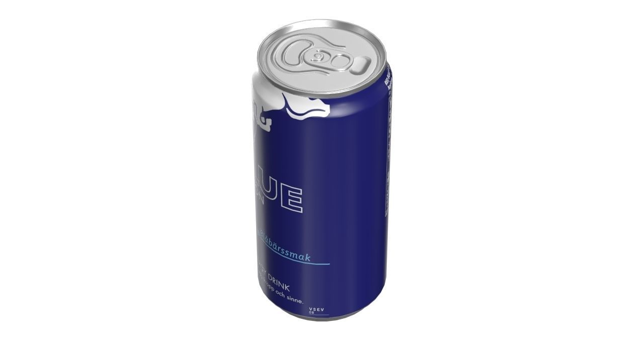 Red Bull Blue Edition Drink Can Sleek 250ml 01 Low-poly 3D model_7