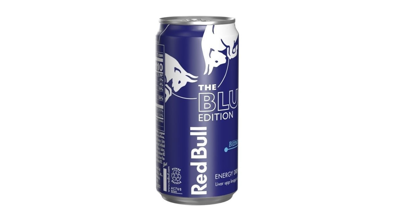 Red Bull Blue Edition Drink Can Sleek 250ml 01 Low-poly 3D model_1