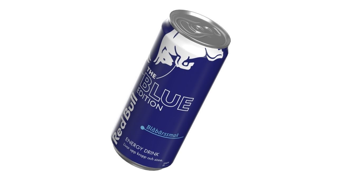 Red Bull Blue Edition Drink Can Sleek 250ml 01 Low-poly 3D model_8