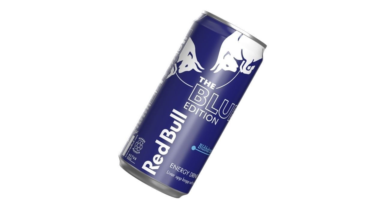 Red Bull Blue Edition Drink Can Sleek 250ml 01 Low-poly 3D model_9