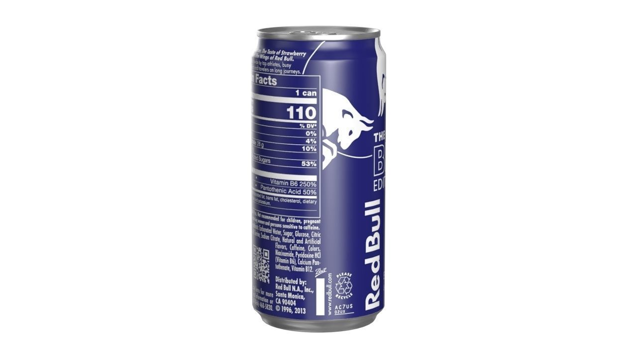 Red Bull Blue Edition Drink Can Sleek 250ml 01 Low-poly 3D model_2