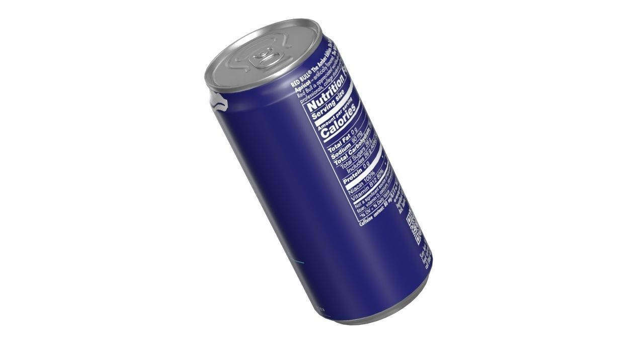 Red Bull Blue Edition Drink Can Sleek 250ml 01 Low-poly 3D model_13