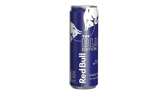 Red Bull Blue Edition Drink Can Sleek 355ml 02 Low-poly 3D model 2