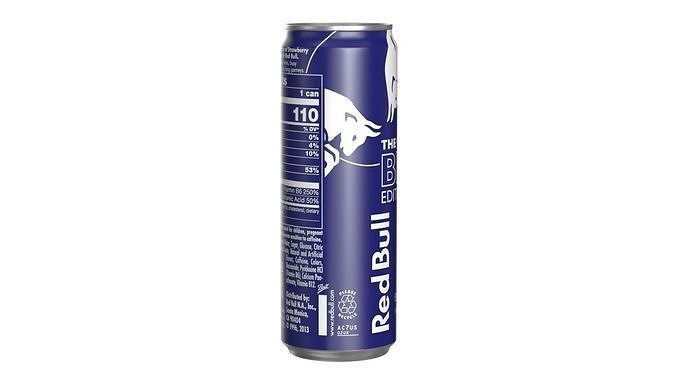 Red Bull Blue Edition Drink Can Sleek 355ml 02 Low-poly 3D model 3