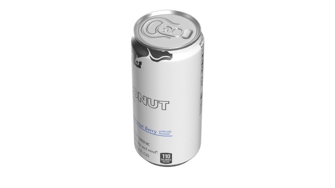 Red Bull Coconut Edition Drink Can Sleek 250ml 01 Low-poly 3D model_7