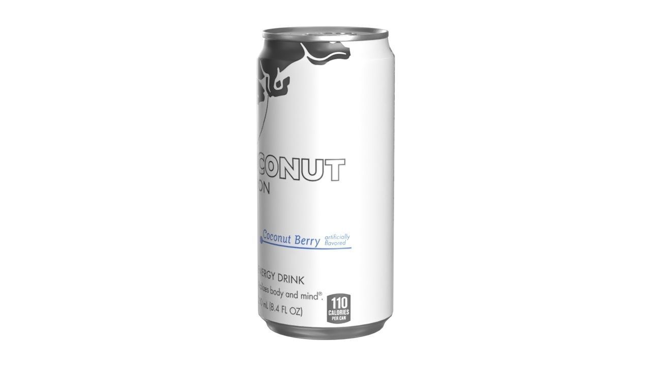 Red Bull Coconut Edition Drink Can Sleek 250ml 01 Low-poly 3D model_6