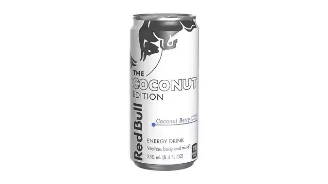 Red Bull Coconut Edition Drink Can Sleek 250ml 01 Low-poly 3D model
