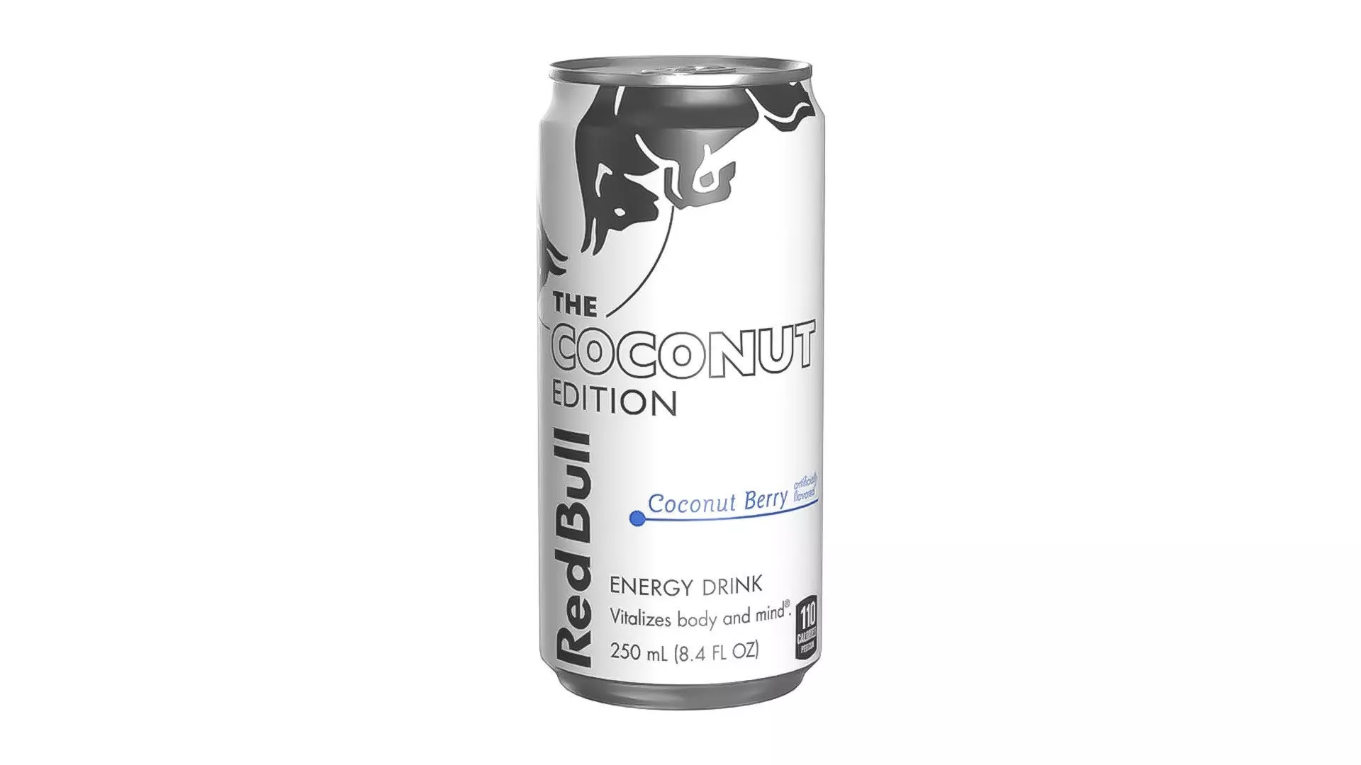 Red Bull Coconut Edition Drink Can Sleek 250ml 01 Low-poly 3D model_0