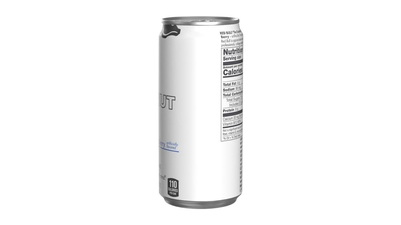 Red Bull Coconut Edition Drink Can Sleek 250ml 01 Low-poly 3D model_5