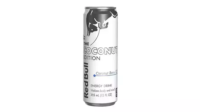 Red Bull Coconut Edition Drink Can Sleek 355ml 02 Low-poly 3D model