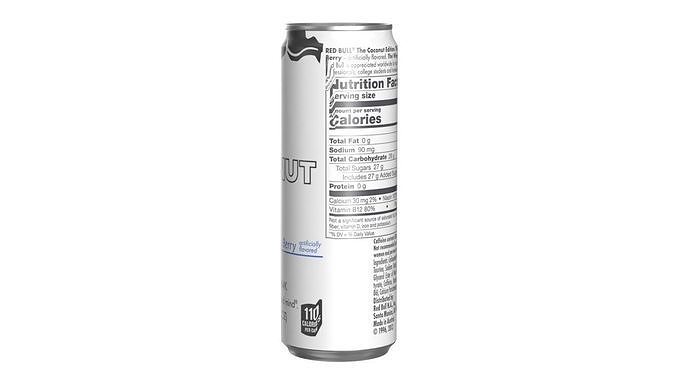 Red Bull Coconut Edition Drink Can Sleek 355ml 02 Low-poly 3D model 6
