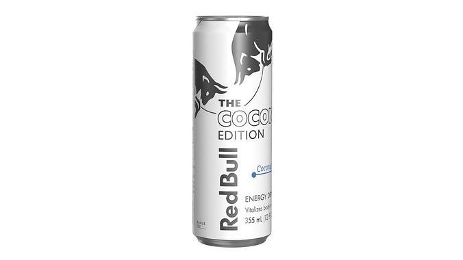 Red Bull Coconut Edition Drink Can Sleek 355ml 02 Low-poly 3D model 2