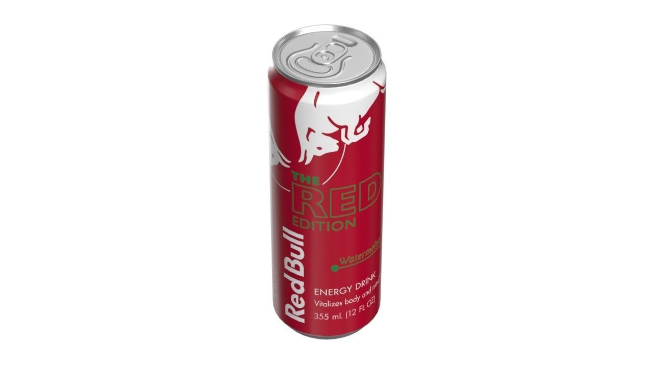 Red Bull Red Edition Drink Can Sleek 355ml 02 Low-poly 3D model_7