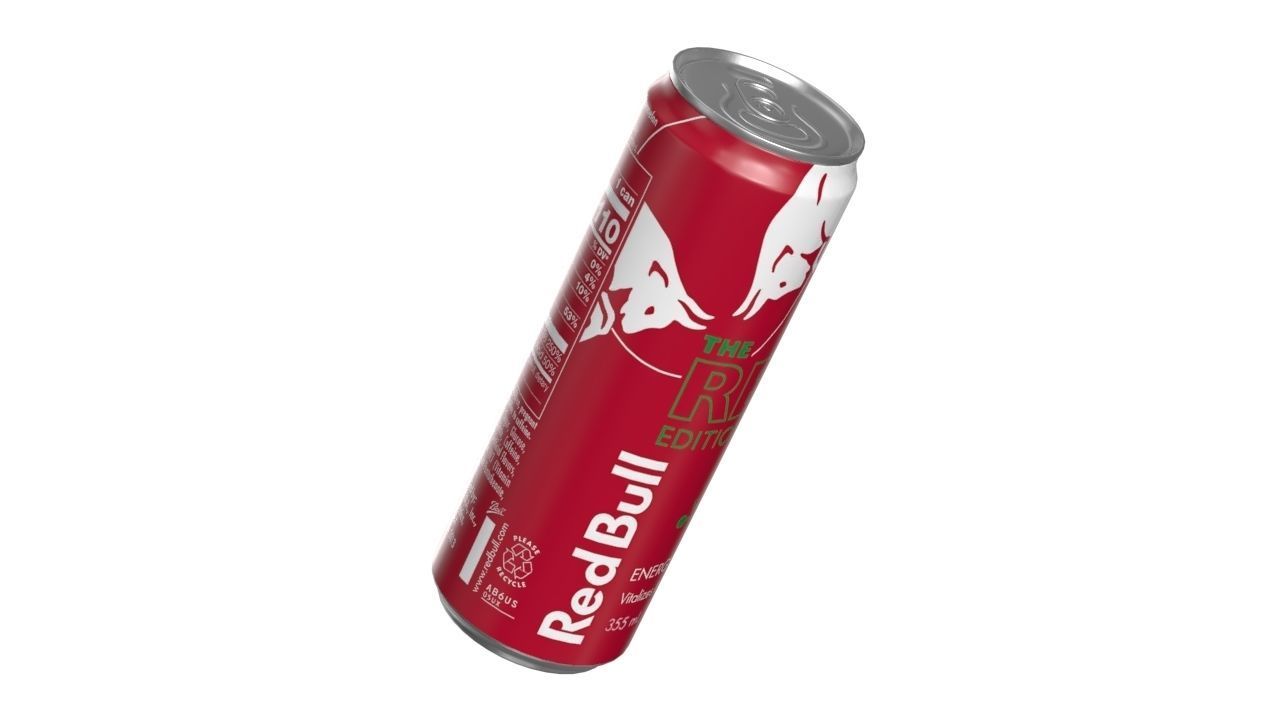 Red Bull Red Edition Drink Can Sleek 355ml 02 Low-poly 3D model_8