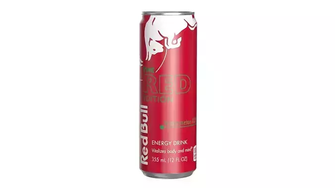 Red Bull Red Edition Drink Can Sleek 355ml 02 Low-poly 3D model