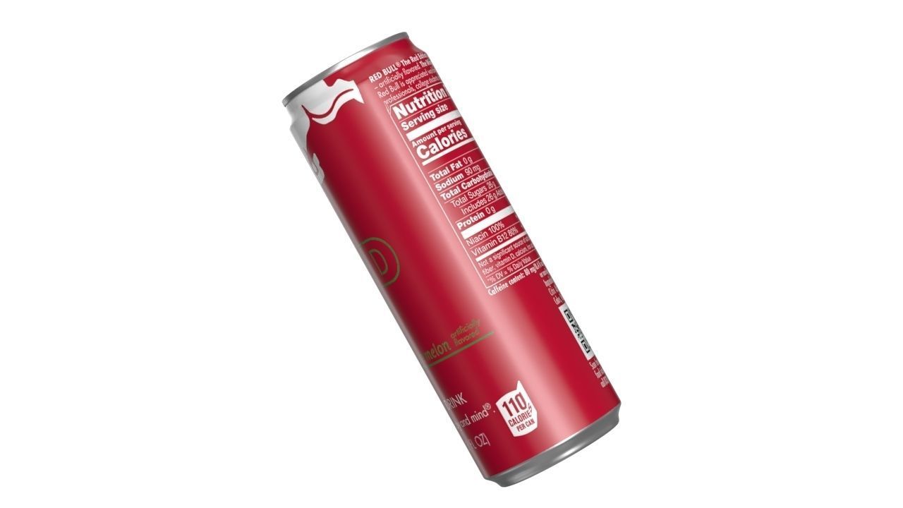 Red Bull Red Edition Drink Can Sleek 355ml 02 Low-poly 3D model_12