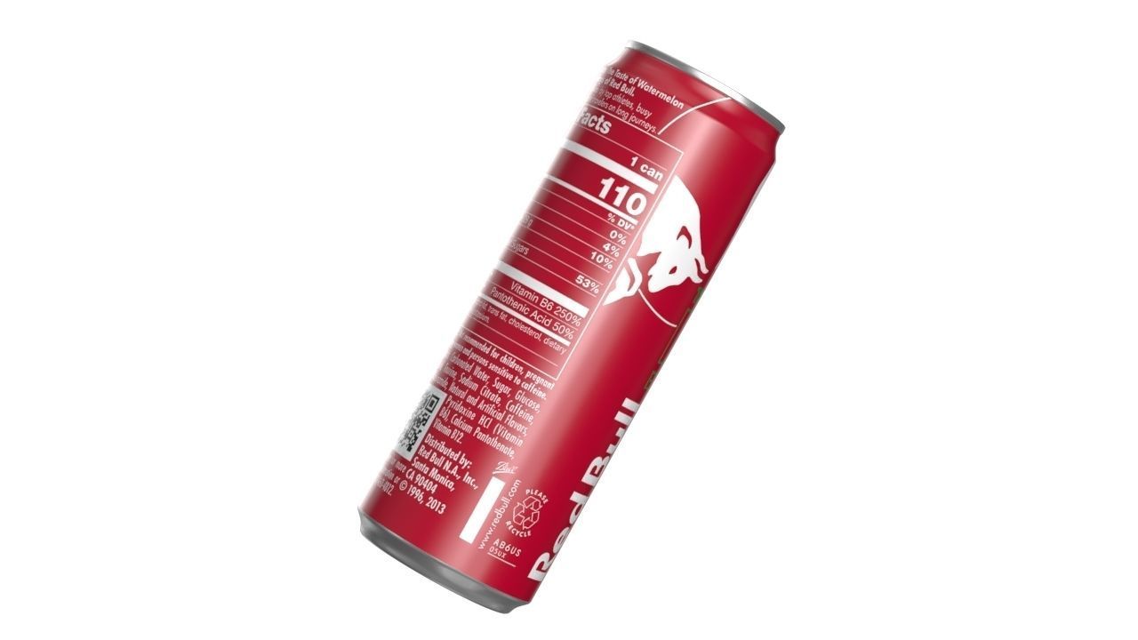 Red Bull Red Edition Drink Can Sleek 355ml 02 Low-poly 3D model_9