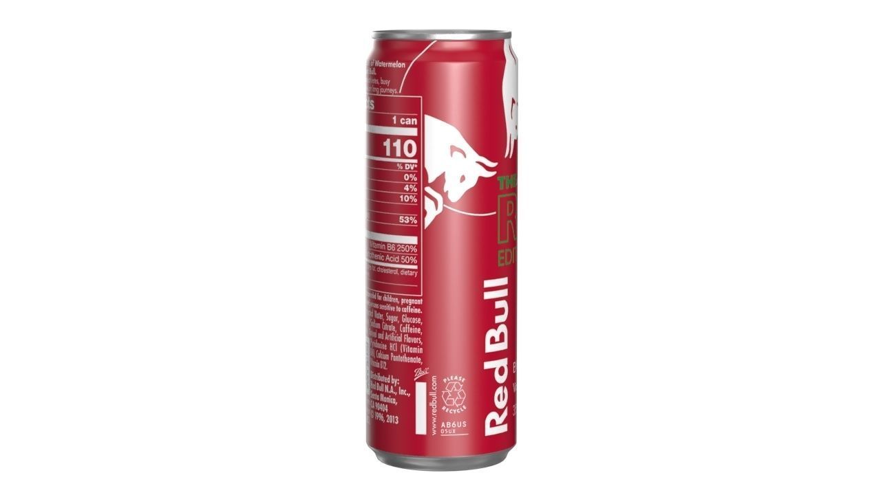 Red Bull Red Edition Drink Can Sleek 355ml 02 Low-poly 3D model_2