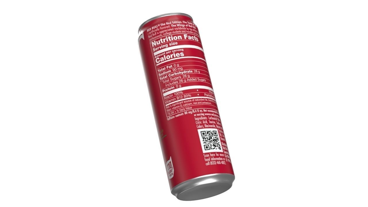 Red Bull Red Edition Drink Can Sleek 355ml 02 Low-poly 3D model_11
