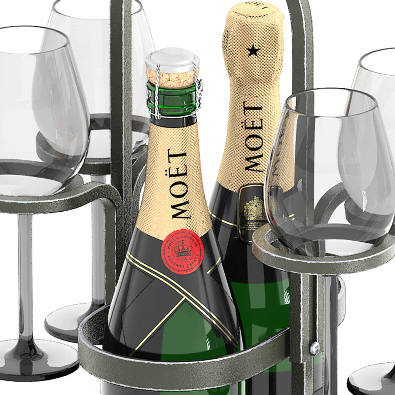 weston wine charcuterie caddy two bottle  3D model_4