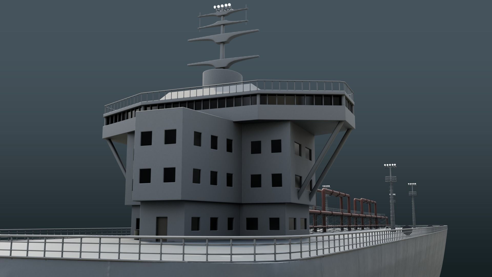 Fleet Oilers and Replenishment Ship  Low-poly 3D model_15