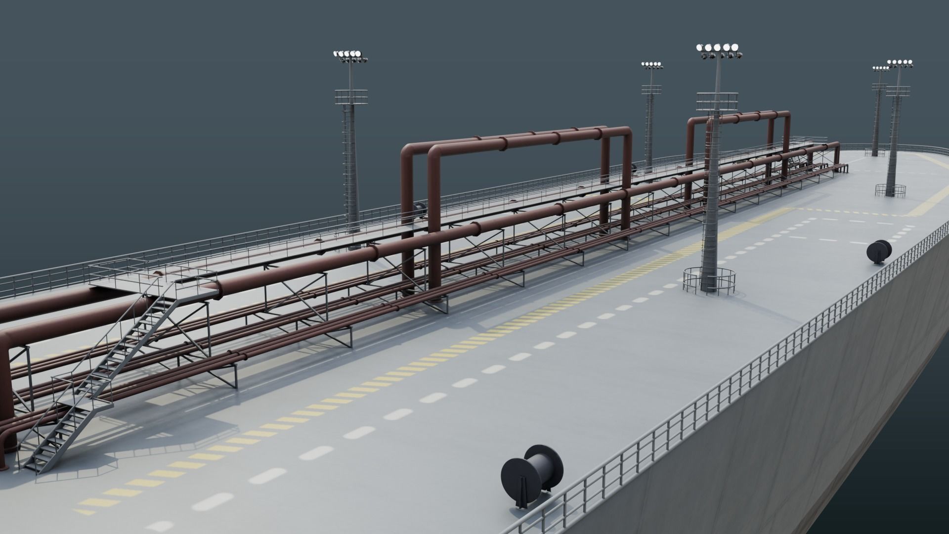 Fleet Oilers and Replenishment Ship  Low-poly 3D model_16