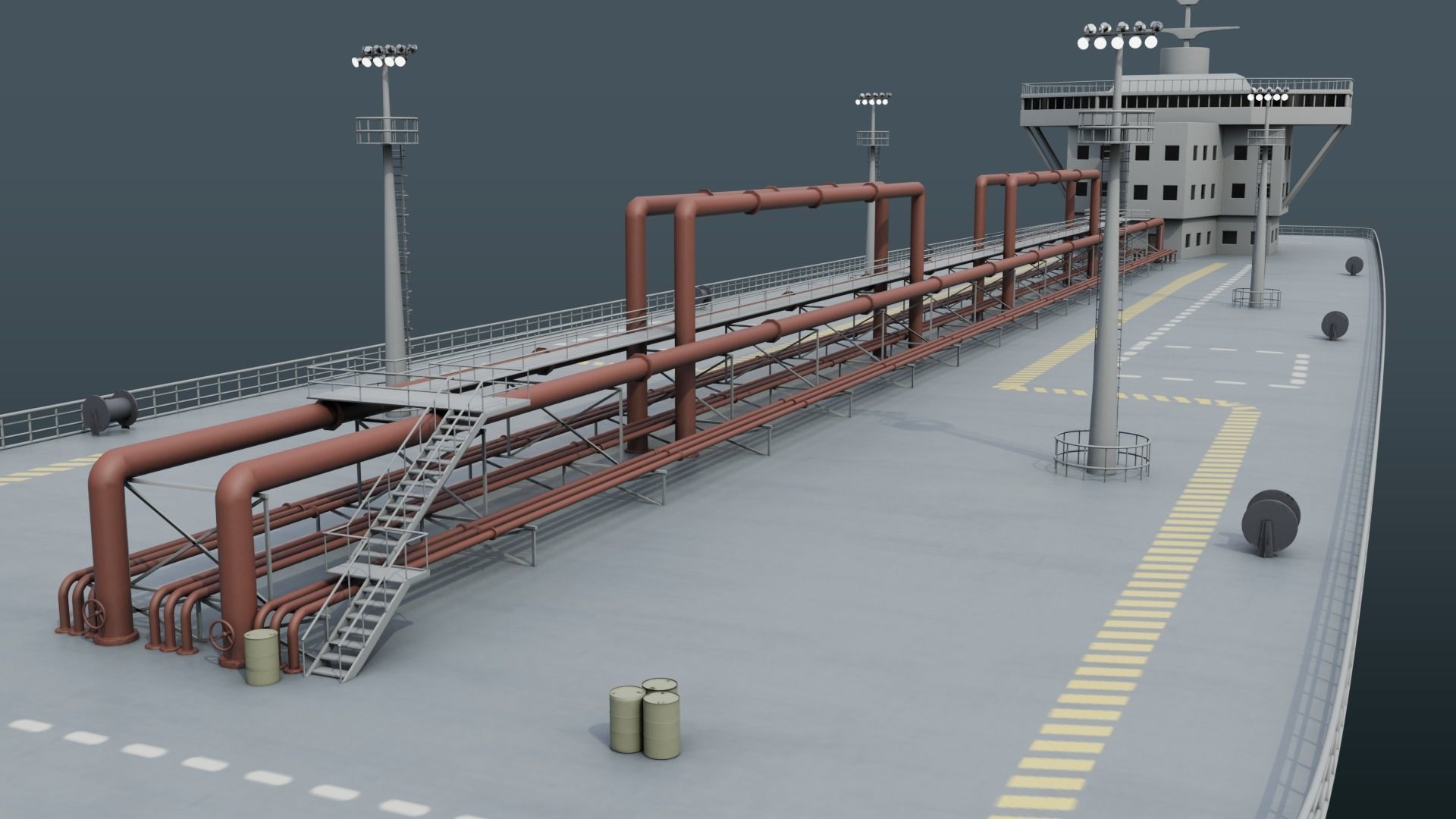 Fleet Oilers and Replenishment Ship  Low-poly 3D model_9